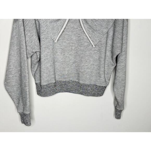 THE GREAT. The Bow Dropped Shoulder Sweatshirt Light Heather Grey Women's Size 1 - Picture 6 of 11